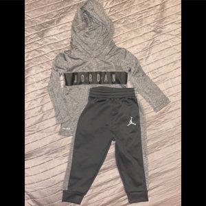 NIKE JORDAN 23 SUIT HOODIE + PANTS GREY BLACK 24M